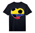 Colombia Soccer Ball Heart Colombian T-Shirt - Graphic Print for Adults