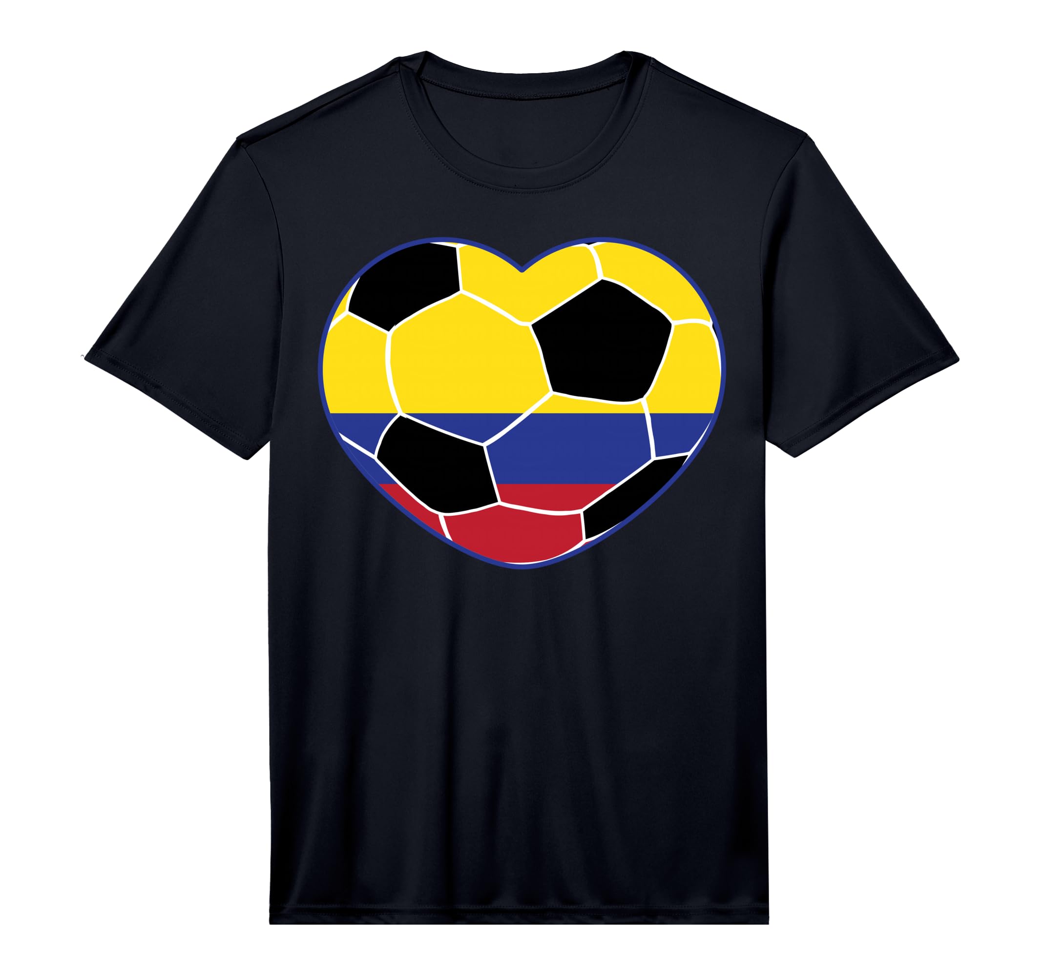Colombia Soccer Ball Heart Colombian T-Shirt - Graphic Print for Adults