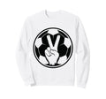 Soccer Peace Sign V Fingers Ball Sweatshirt - Aesthetic Graphic for Adults