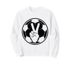 Soccer Peace Sign V Fingers Ball Sweatshirt - Aesthetic Graphic for Adults