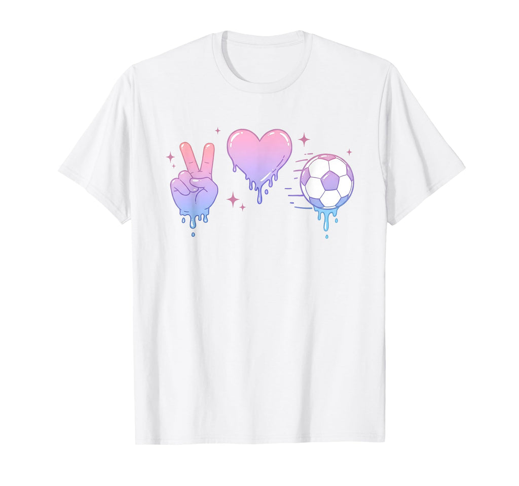 Peace Love Soccer Teen T-Shirt - Casual Everyday Wear Unisex