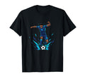 Football Soccer Blue Striker Rain Wet T-Shirt - Custom Art Print Unisex