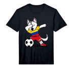 Dabbing Husky Dog Colombia Football T-Shirt - Trendy Graphic Unisex