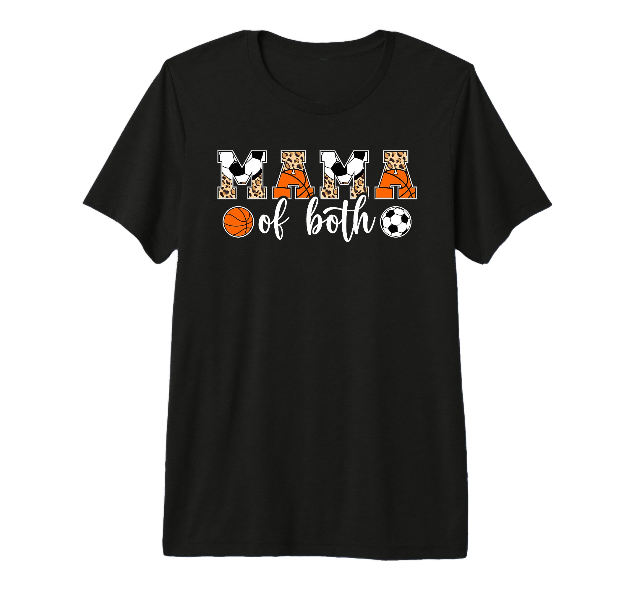 Mama Both Leopard Basketball Soccer T-Shirt - Custom Art Print for Adults