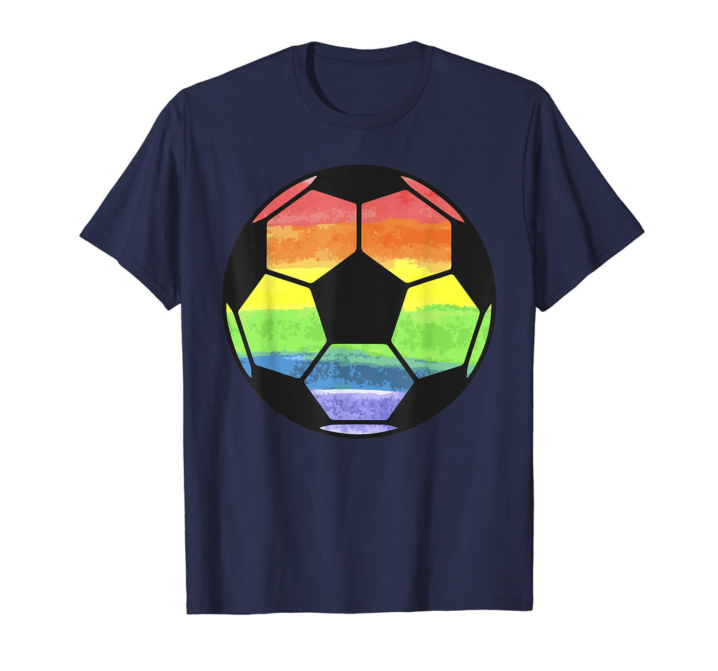 Lgbt Rainbow Flag Soccer Football T-Shirt - Casual Everyday Wear Unisex