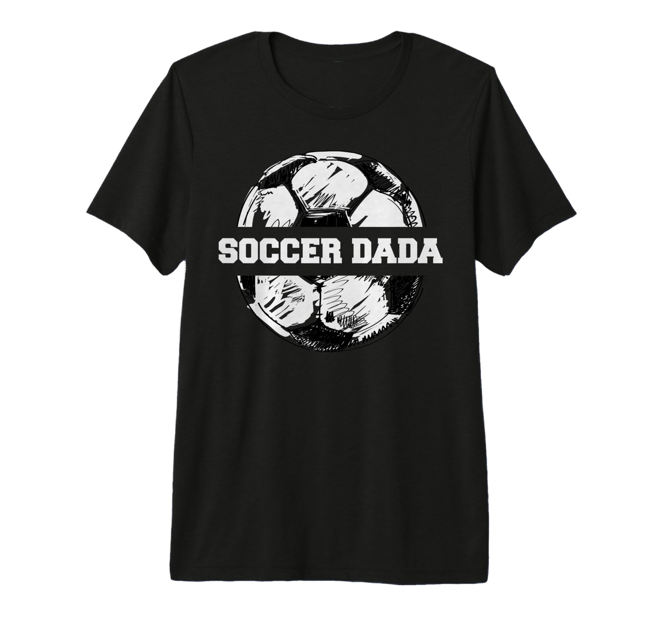 Mens Soccer Dada Soccer Ball Split T-Shirt - Aesthetic Graphic for Adults