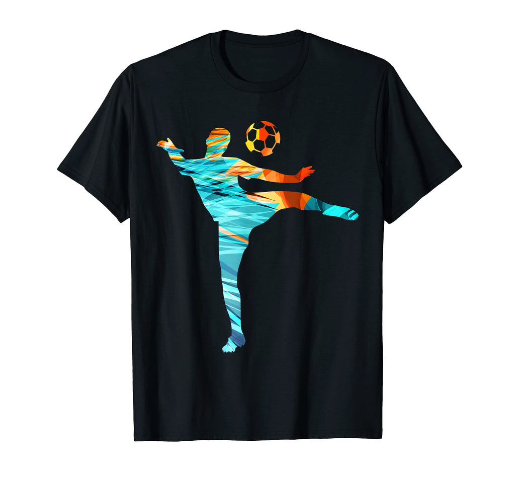 Colorful Soccer Player T-Shirt - Unique Graphic Men Women