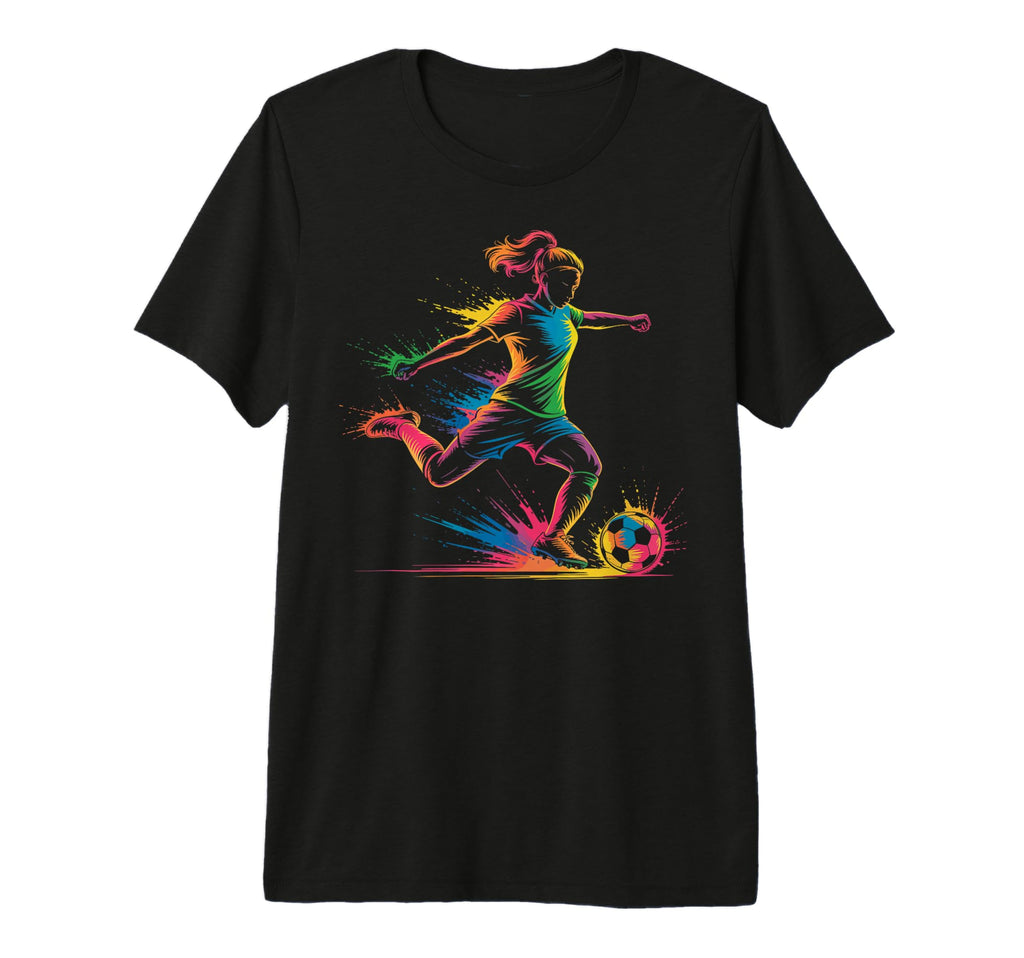 Colorful Funny Soccer Player Fan T-Shirt - Casual Everyday Wear for Adults