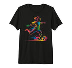 Colorful Funny Soccer Player Fan T-Shirt - Casual Everyday Wear for Adults