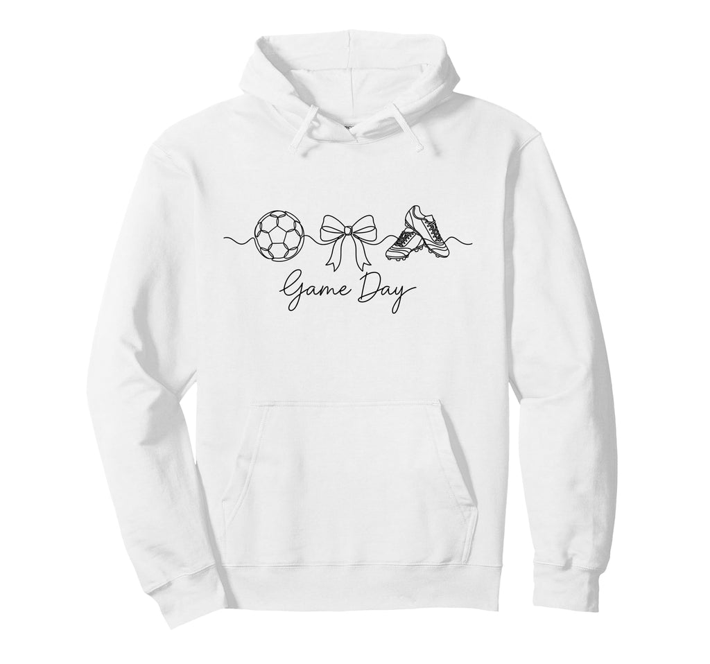 Game Day Soccer Mom Ball Bow Cleats Hoodie - Aesthetic Graphic Unisex