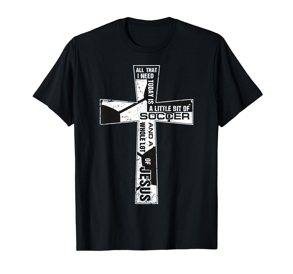 Christian Cross Soccer Art All That I T-Shirt - Minimalist Print Unisex