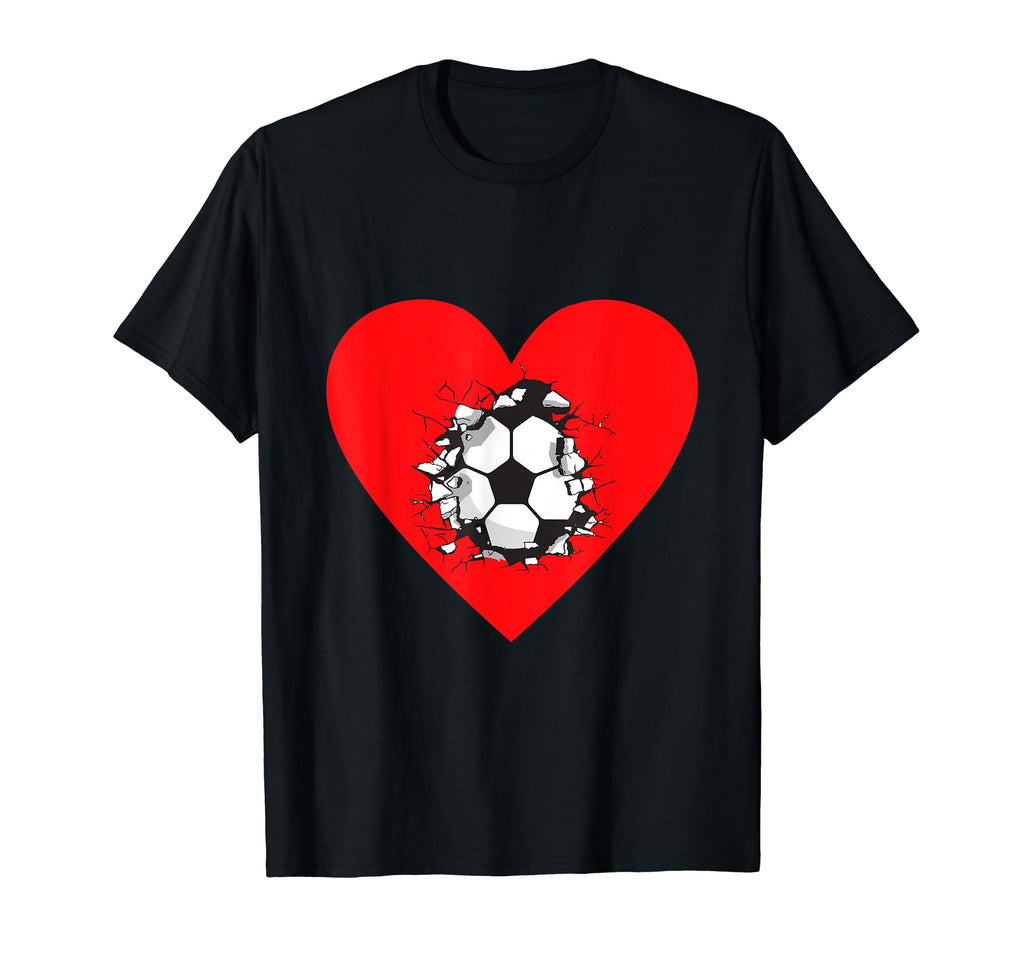 Soccer Heart Soccer And Soccer Love T-Shirt - Casual Everyday Wear Unisex