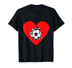 Soccer Heart Soccer And Soccer Love T-Shirt - Casual Everyday Wear Unisex