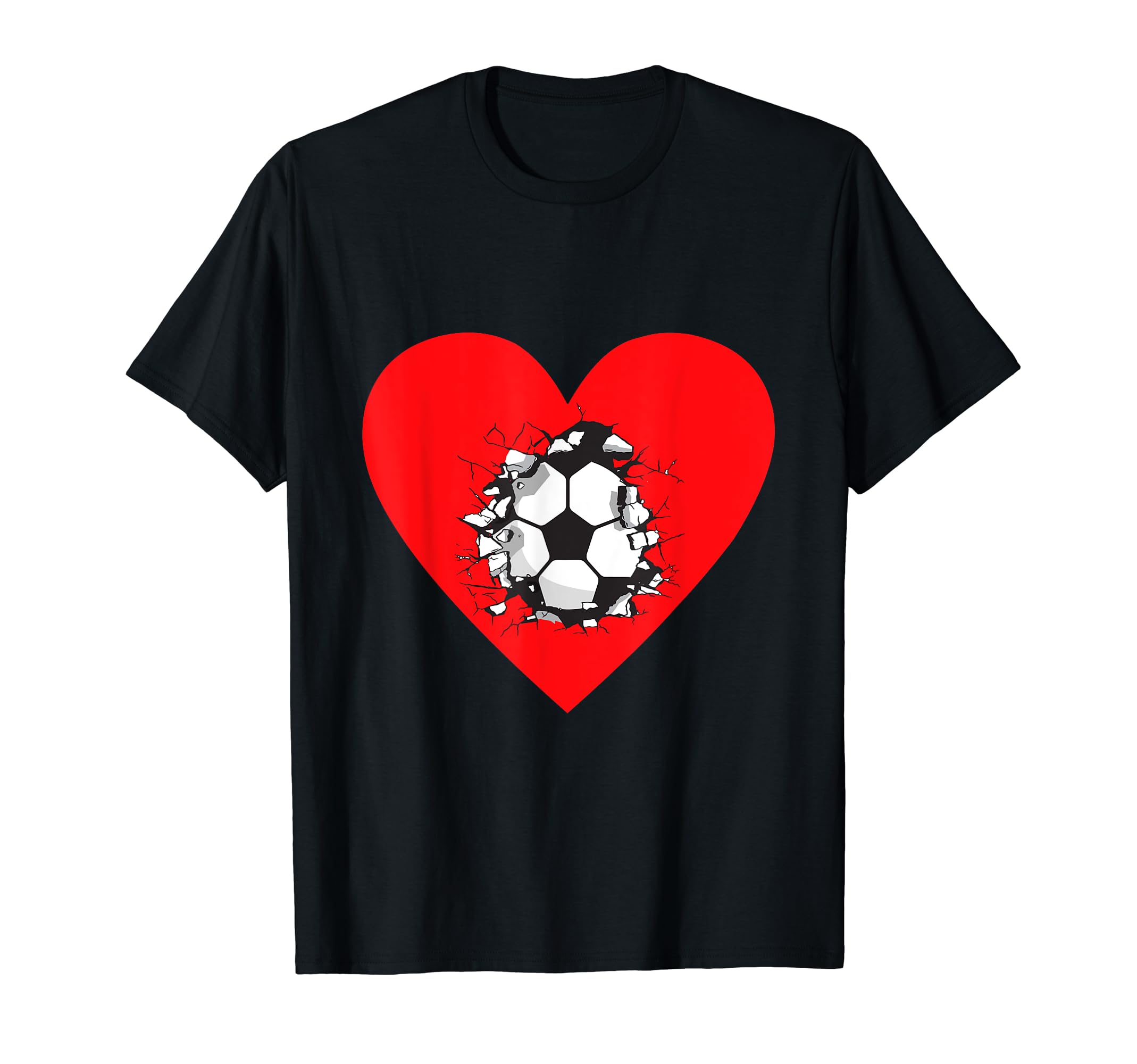 Soccer Heart Soccer And Soccer Love T-Shirt - Casual Everyday Wear Unisex