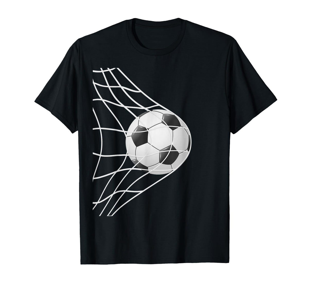 Winning Goal Soccer Ball Inside Net T-Shirt - Minimalist Print for Adults