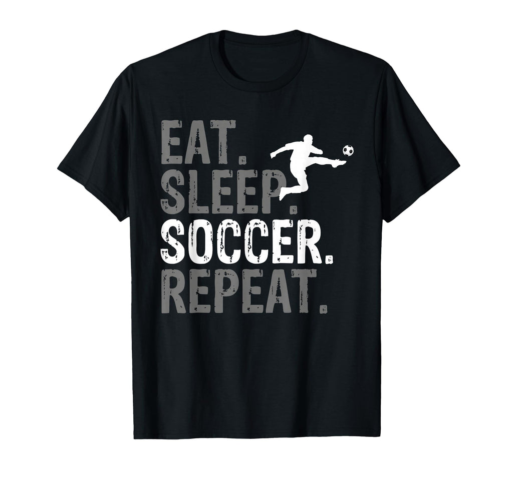 Eat Sleep Soccer Repeat Soccer T-Shirt - Minimalist Print for Adults