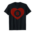 Billiard Heart Gift Snooker Player T-Shirt - Custom Art Print for Adults
