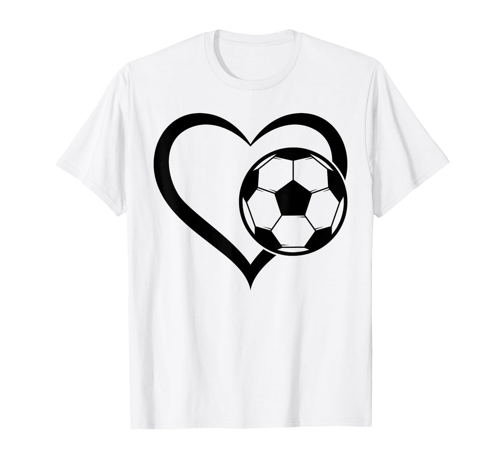 Soccer Heart Soccer Ball Heart Soccer T-Shirt - Custom Art Print Men Women