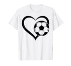 Soccer Heart Soccer Ball Heart Soccer T-Shirt - Custom Art Print Men Women