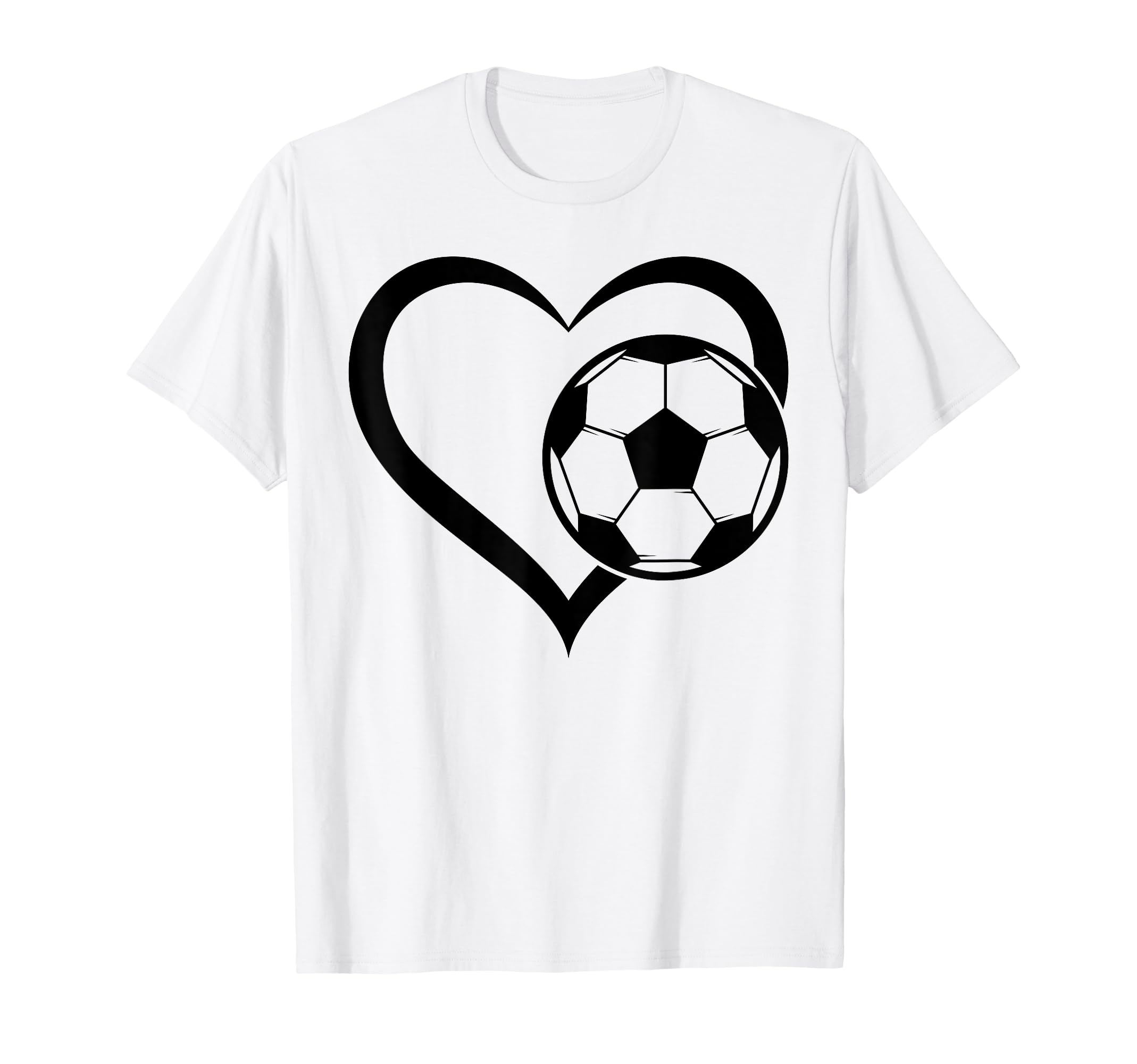 Soccer Heart Soccer Ball Heart Soccer T-Shirt - Custom Art Print Men Women