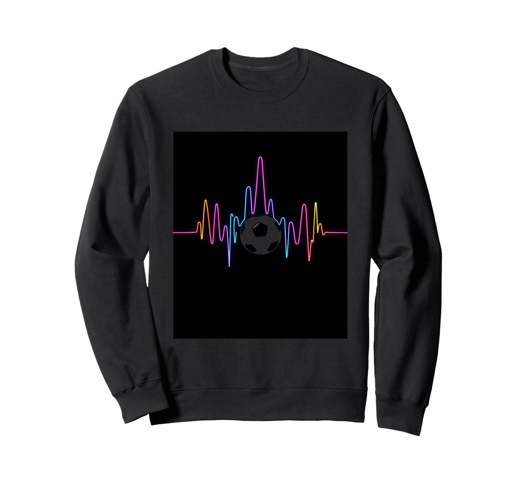 Minimalist Soccer Heartbeat Sweatshirt - Unique Graphic Men Women