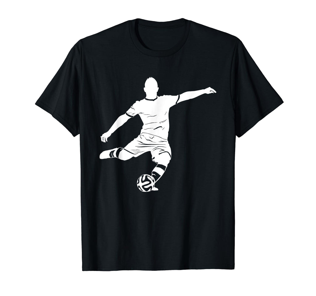 Silhouette Soccer Player T-Shirt - Casual Everyday Wear Men Women