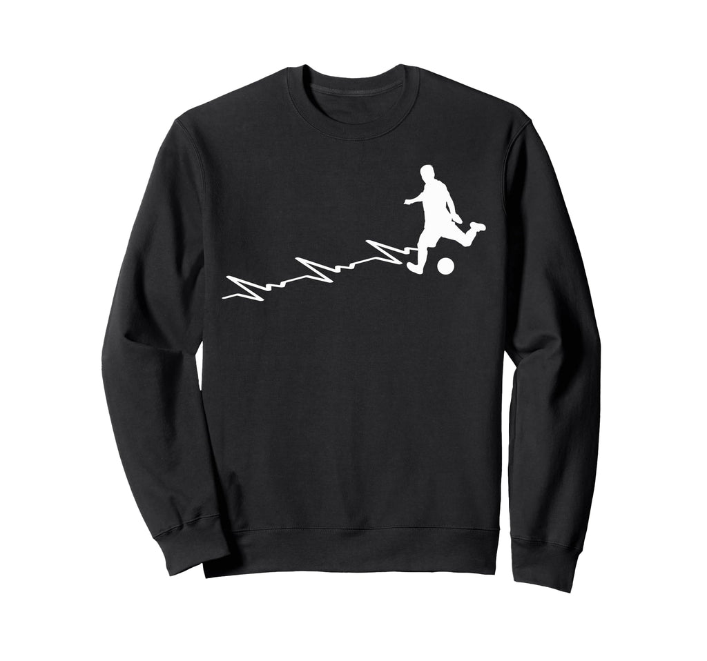 Soccer Heartbeat Funny Soccer Lover Sweatshirt - Streetwear Style Unisex
