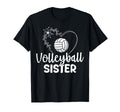 Floral Volleyball Sister Heart T-Shirt - Custom Art Print for Adults