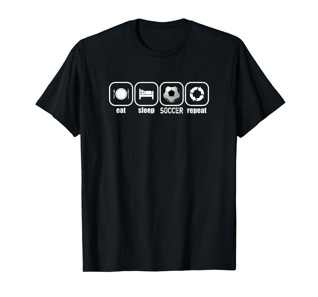 Eat Sleep Soccer Repeat Funny Soccer Coach T-Shirt - Trendy Graphic Unisex