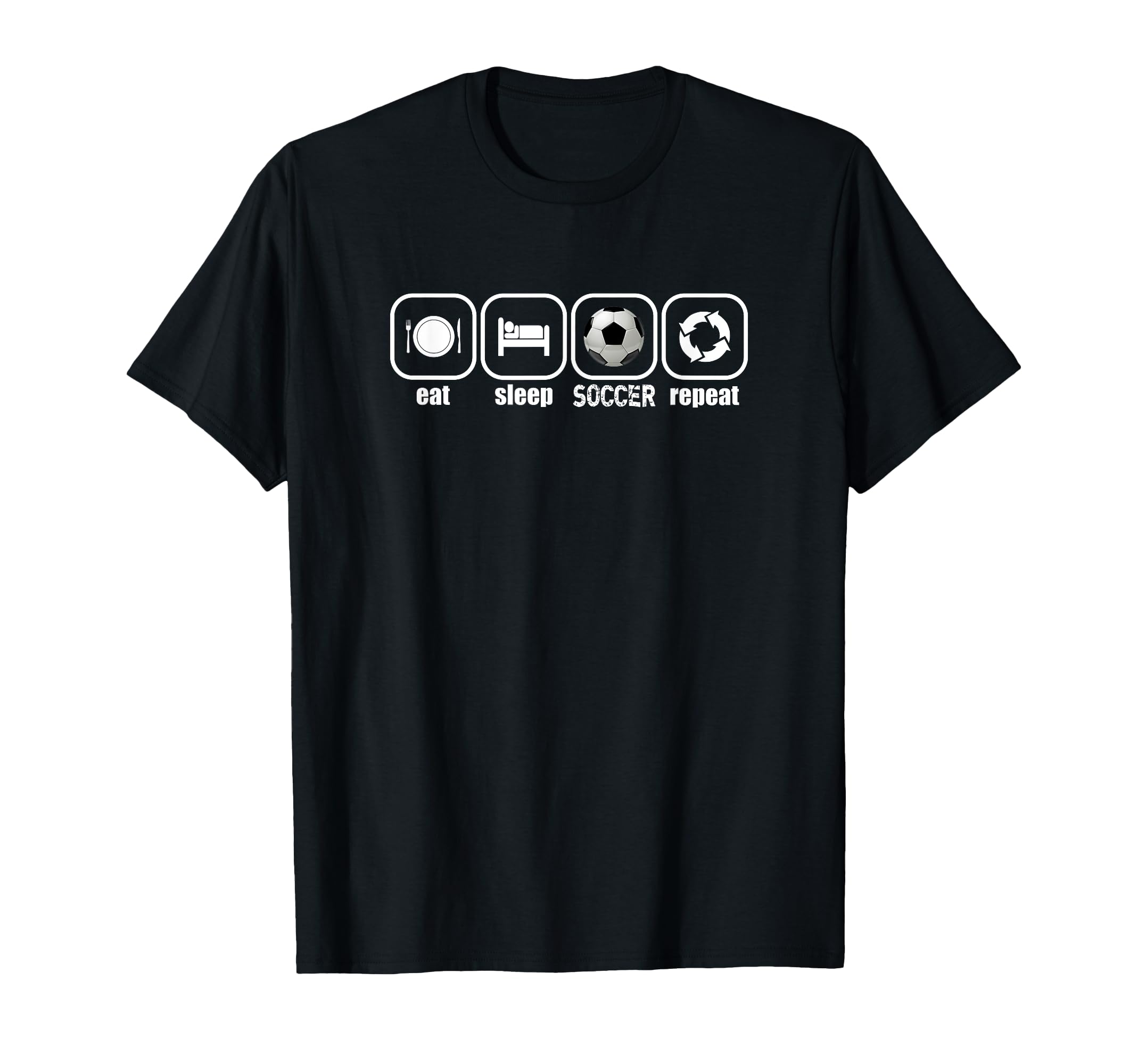 Eat Sleep Soccer Repeat Funny Soccer Coach T-Shirt - Trendy Graphic Unisex