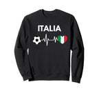 Italia Flag Heartbeat Soccer Sweatshirt - Fun Novelty Design for Adults