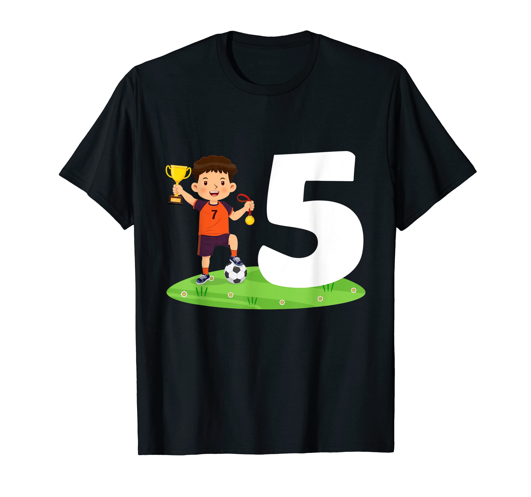 5Th Birthday Soccer 5 Years Old Soccer T-Shirt - Trendy Graphic Men Women