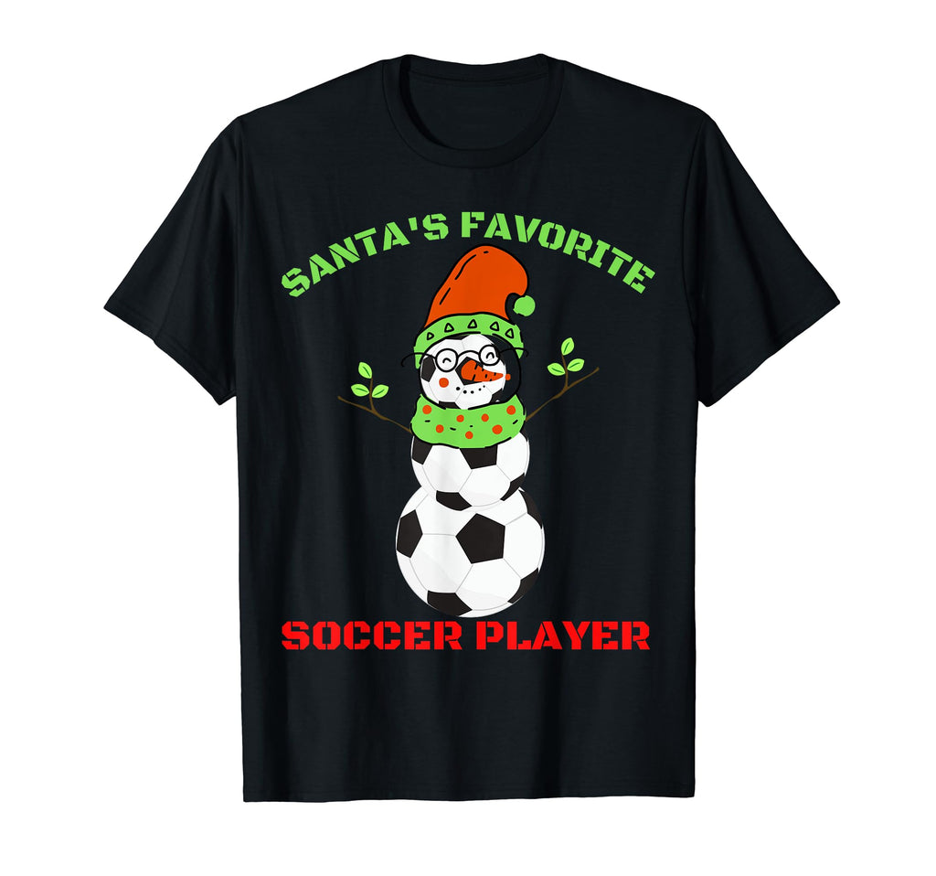 Santas Favorite Soccer Player Ugly T-Shirt - Minimalist Print Men Women