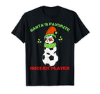 Santas Favorite Soccer Player Ugly T-Shirt - Minimalist Print Men Women