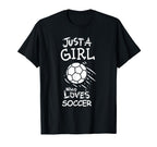 Just Who Loves Soccer T-Shirt - Minimalist Print Unisex