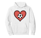 Soccer Love Heart Fans And Players Hoodie - Novelty Apparel for Adults