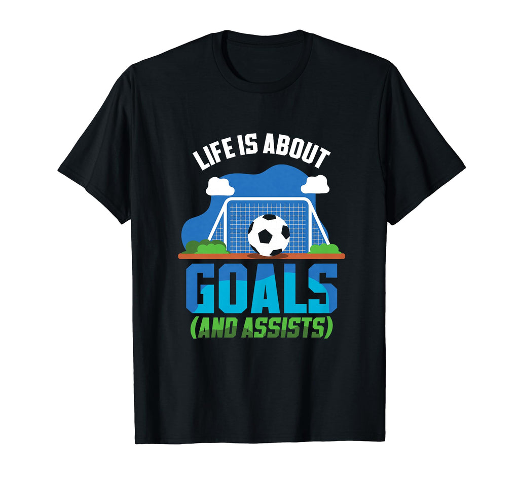 Life Is About Goals And Assists Indoor T-Shirt - Trendy Graphic Men Women
