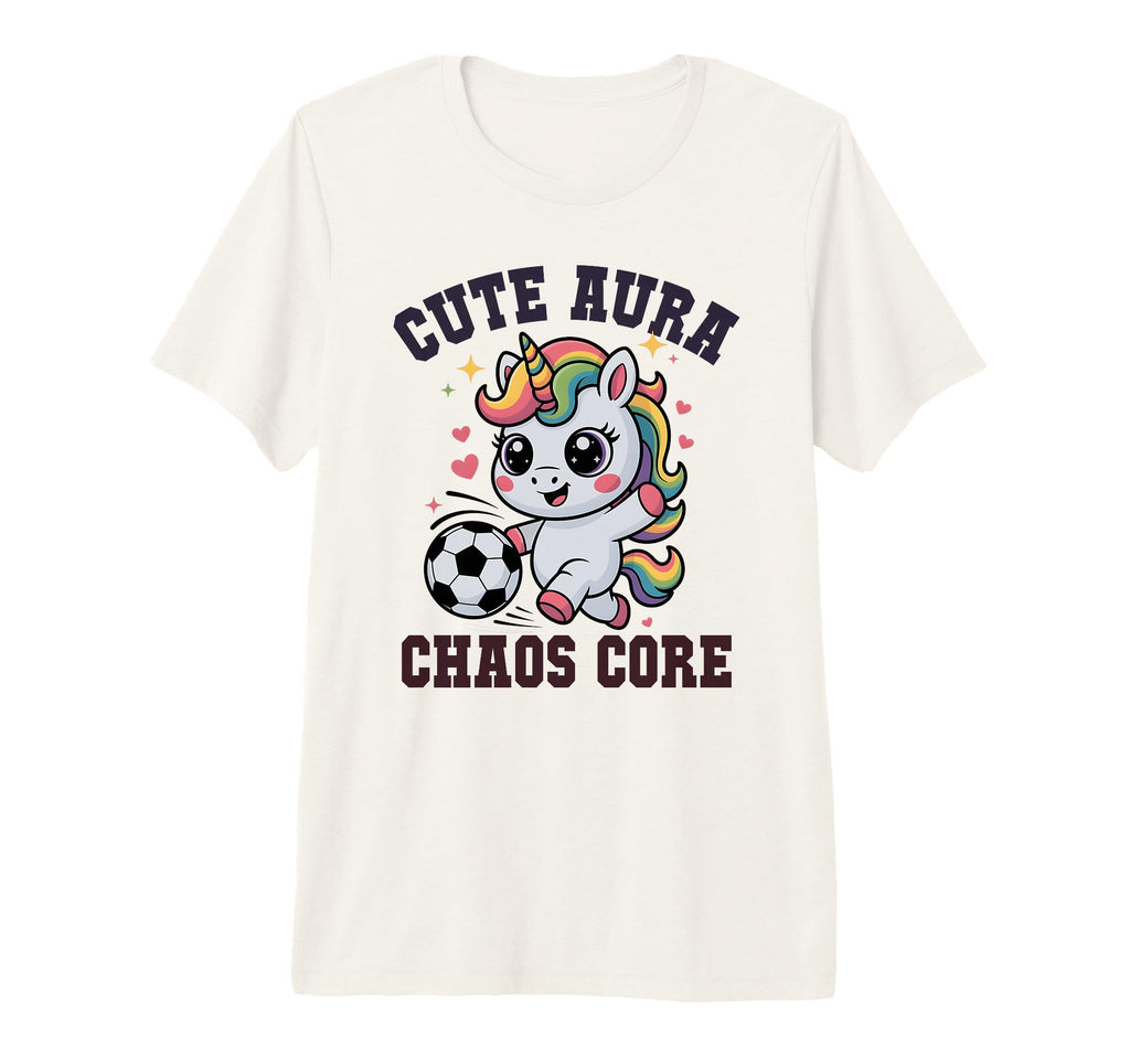 Funny Soccer Unicorn Aura Chaos Core T-Shirt - Custom Art Print Men Women