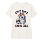 Funny Soccer Unicorn Aura Chaos Core T-Shirt - Custom Art Print Men Women