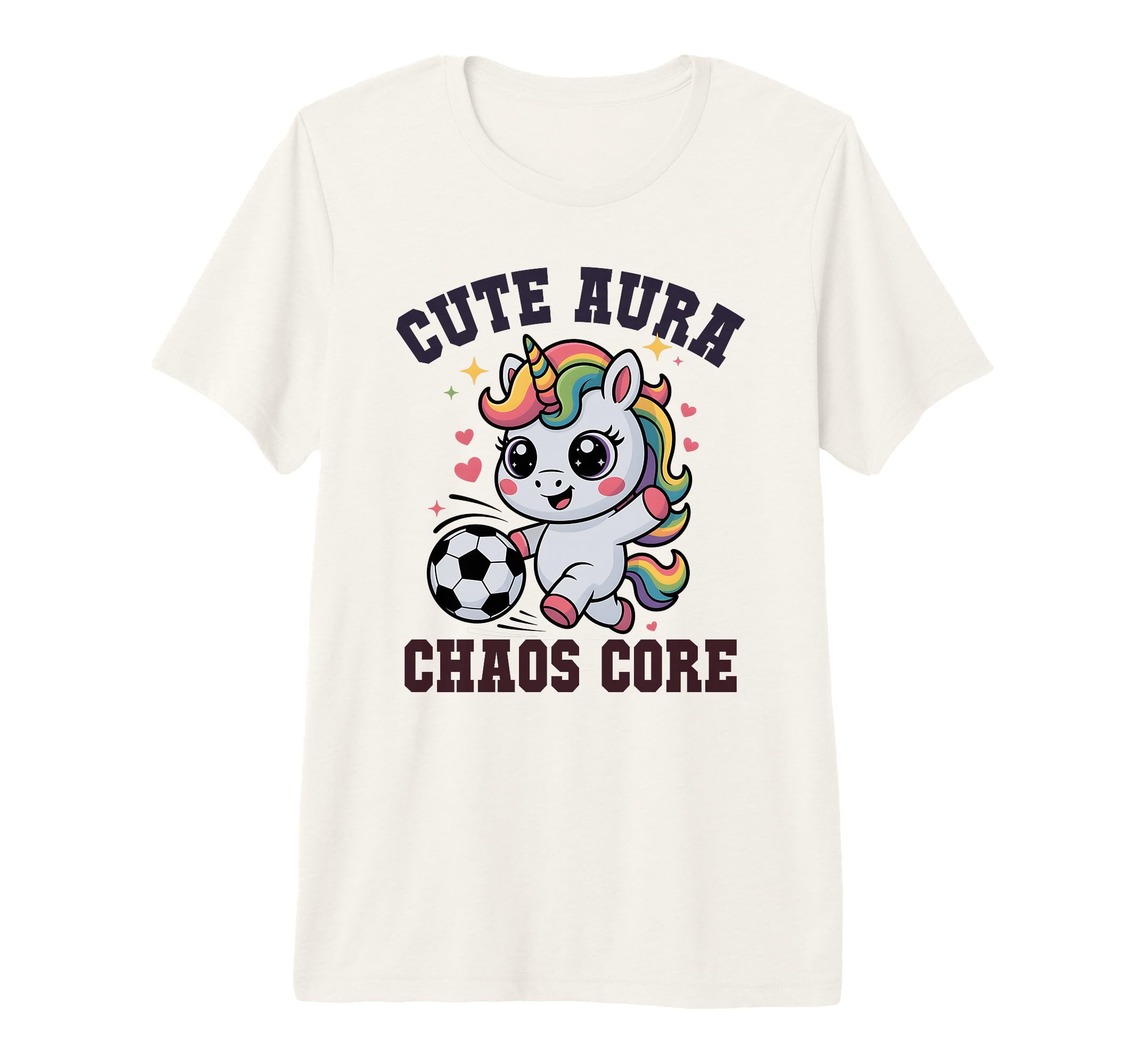 Funny Soccer Unicorn Aura Chaos Core T-Shirt - Custom Art Print Men Women