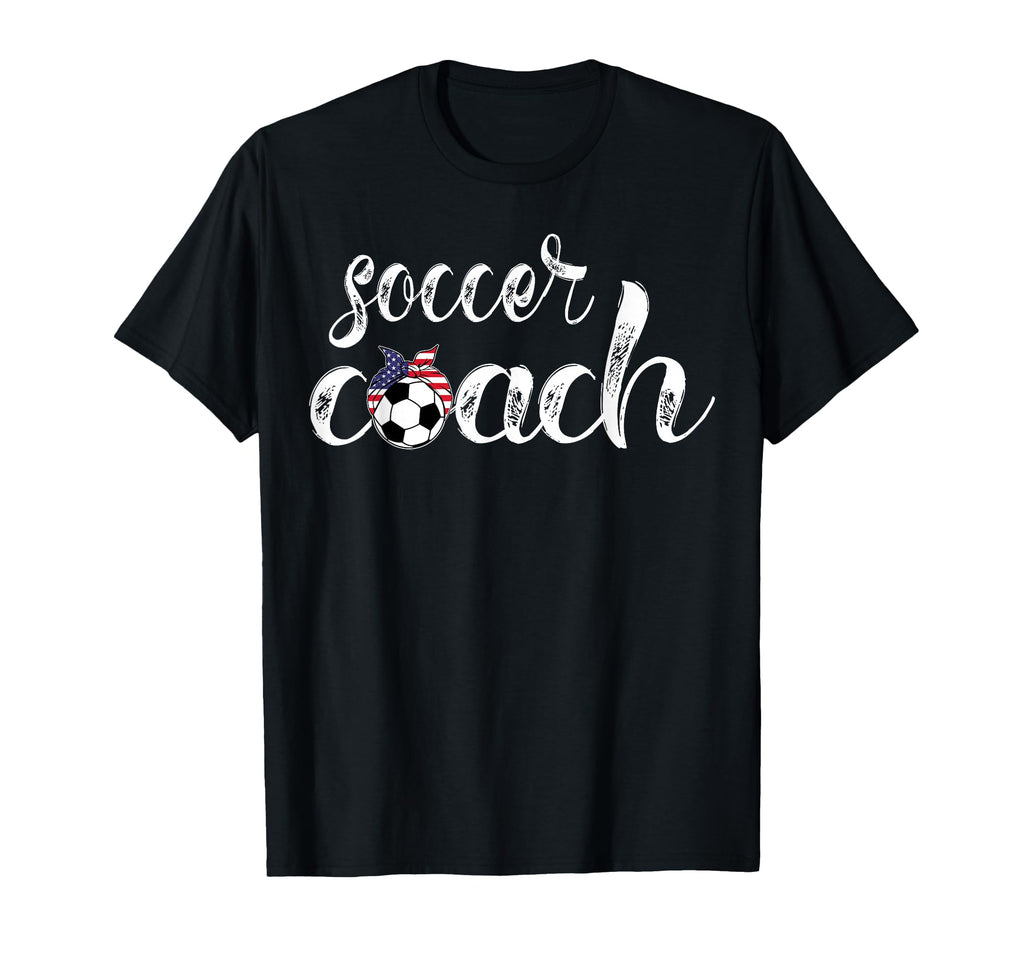 Womens Soccer Coach Bandana Ball T-Shirt - Casual Everyday Wear Unisex