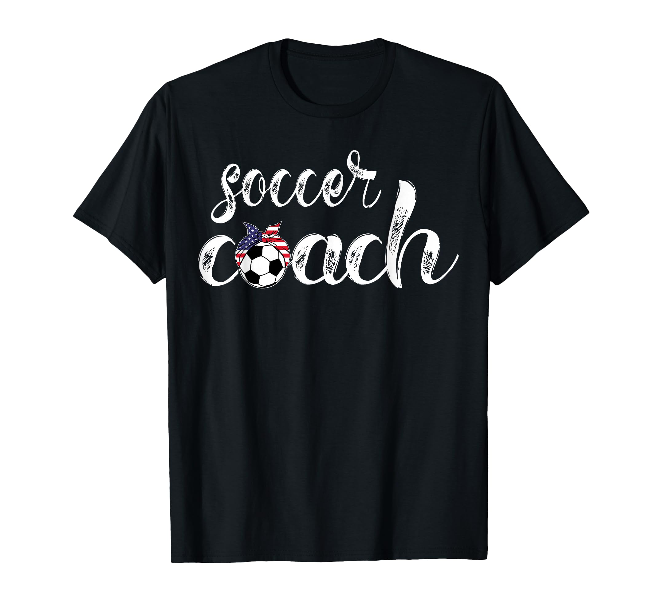 Womens Soccer Coach Bandana Ball T-Shirt - Casual Everyday Wear Unisex