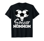Soccer Mommom Heart Funny Heartfelt T-Shirt - Graphic Print for Adults