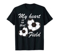 My Heart Is That Field Funny Soccer T-Shirt - Minimalist Print Unisex