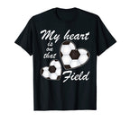 My Heart Is That Field Funny Soccer T-Shirt - Minimalist Print Unisex