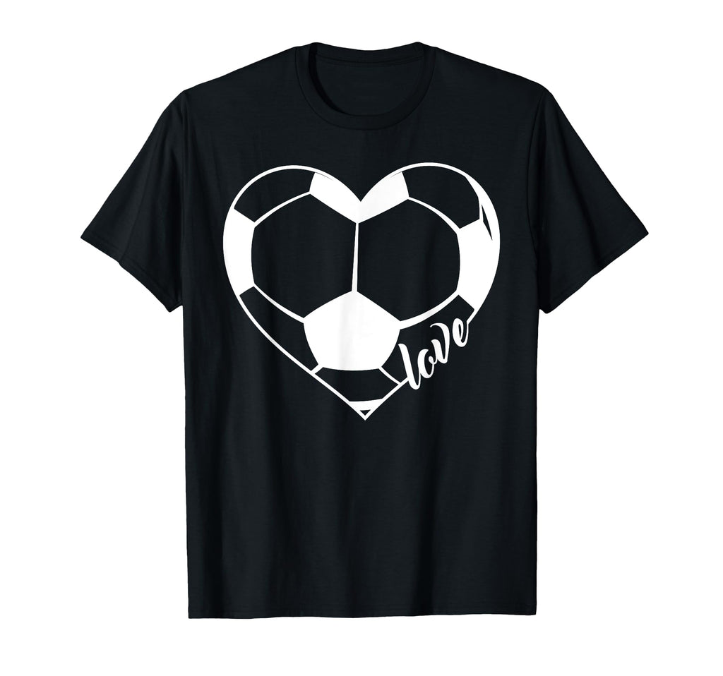 Love Soccer Ball Heart T-Shirt - Minimalist Print Unisex