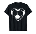 Love Soccer Ball Heart T-Shirt - Minimalist Print Unisex