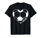 Love Soccer Ball Heart T-Shirt - Minimalist Print Unisex