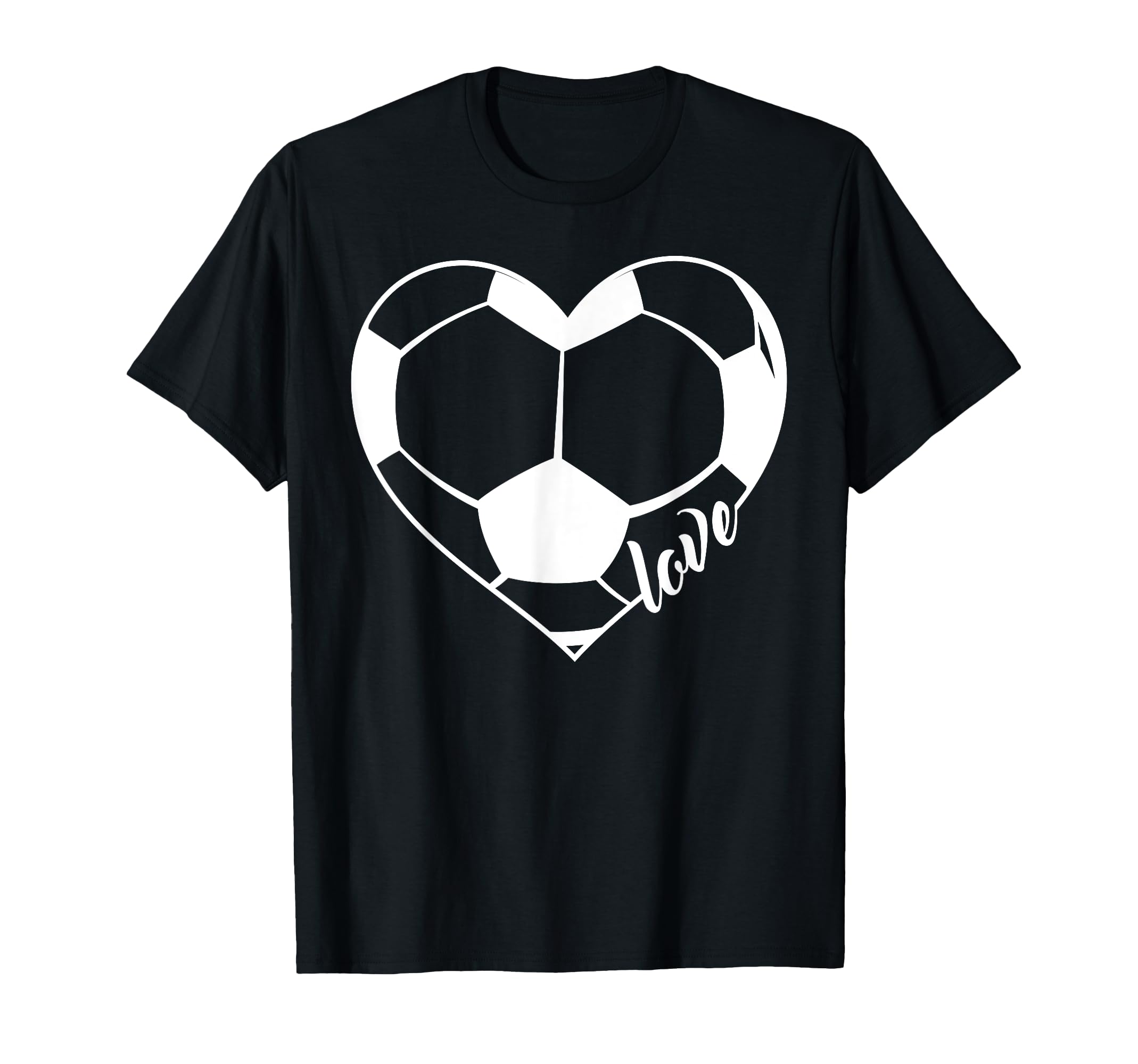 Love Soccer Ball Heart T-Shirt - Minimalist Print Unisex