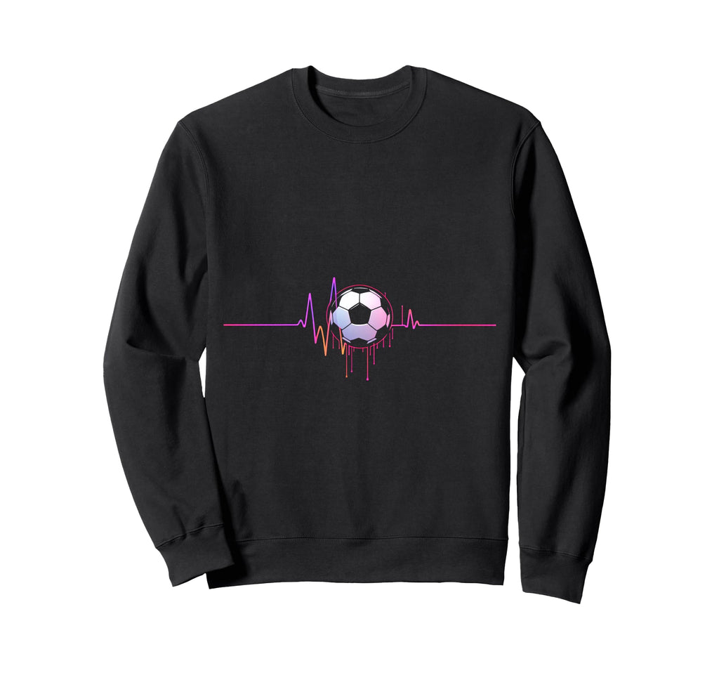 Soccer Heartbeat Minimalist Sweatshirt - Aesthetic Graphic for Adults